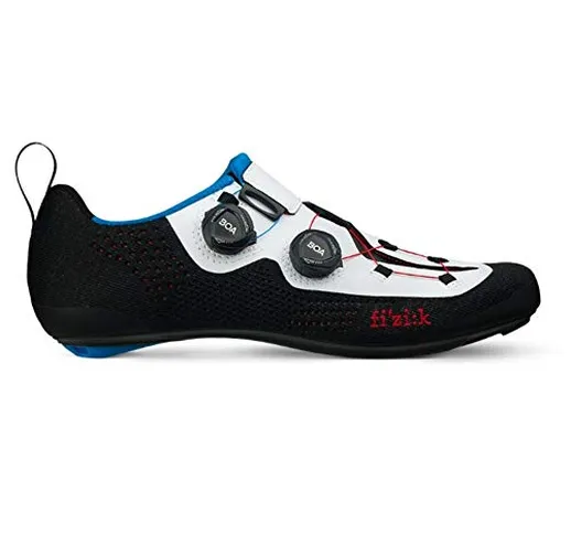 Fizik Transiro Infinito R1 Knit Triathlon Scarpe Nero/Bianco 2021 Scarpe Da Bici, Nero (ne...