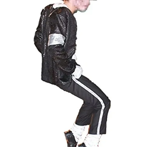 Shuanghao Michael Jackson Cosplay Kid Adulto Costume Cosplay 4 Pezzi MJ Billie Jeans Jacke...
