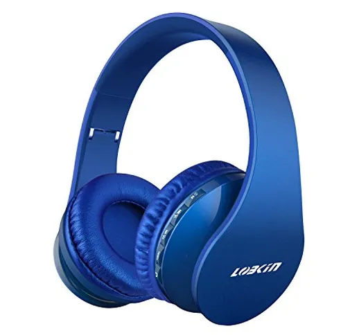LOBKIN Cuffie Pieghevoli Bluetooth Wireless, Cuffie Stereo Over-Ear 4 in 1, Cuffie con Mic...