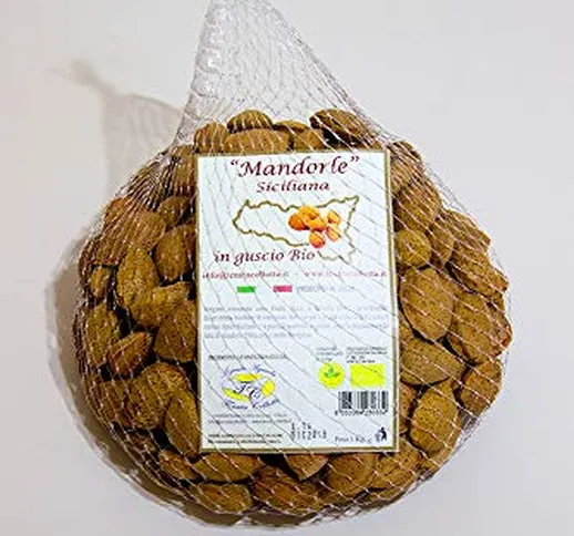 A'Ntrita® - Mandorle in Guscio Bio 1Kg - 100% Italiano - Prodotto in Sicilia