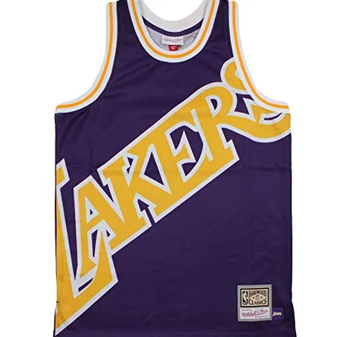 Mitchell & Ness Los Angeles Lakers Purple Big Face Jersey Swingman NBA HWC Basketball Trik...