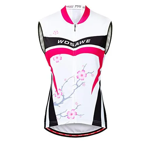 WOSAWE Gilet da Ciclismo da Donna Traspirante Antivento Senza Maniche Esecuzione Magliette...