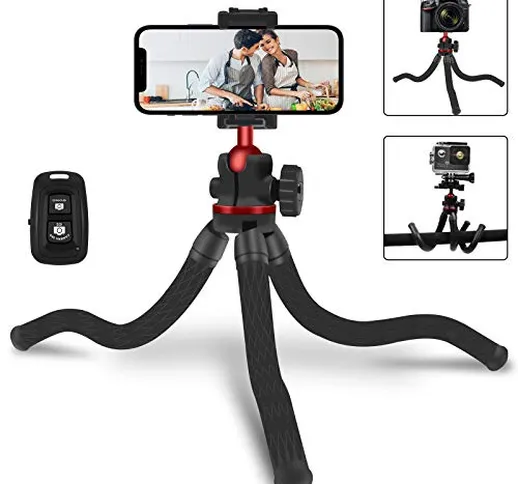 Umitive Treppiede Flessibile, Leggero Rotazione di 360° Treppiede Octopus Fotocamera con B...