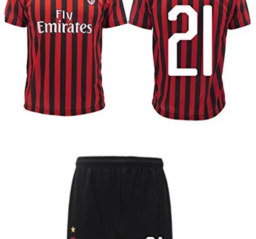 Completo Ibrahimovic Milan Ufficiale 2019 2020 AC Adulto Bambino Ibra Zlatan 21 Maglia + P...