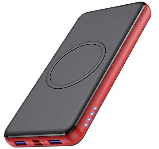 Feob 10W Wireless Power Bank 26800mAh, Caricabatterie Portatile【18W PD Type-C&USB QC 3.0...