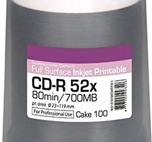 Cd-r 52x ritek excellence series ff printable tarrina 100 uds