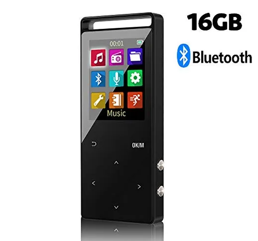 Lettore di Musica Digitale MP3 Bluetooth da16 GB con 50 Ore di Riproduzione,Supporta Fino...