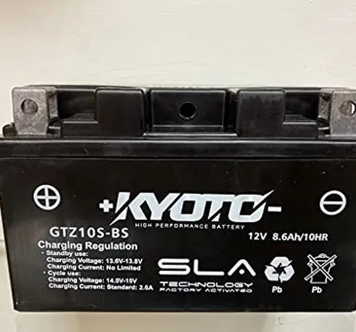 Batteria moto Kyoto GTZ10S SLA (YTZ10S) Pronta all'uso 12V 8,6Ah 150 x 87 x 93 mm