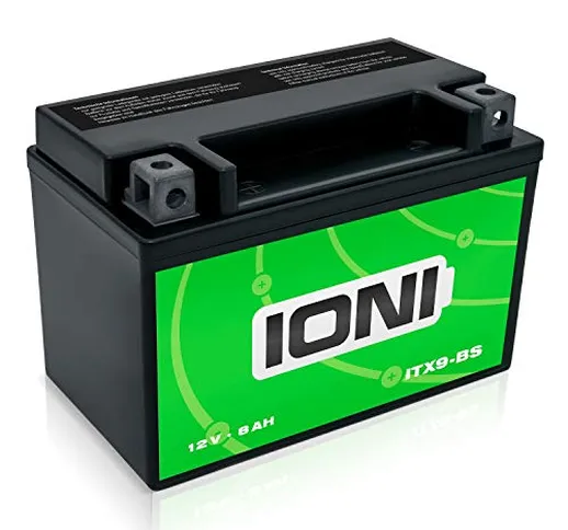 Batteria per motocicletta 12 V 9 AH AGM Ioni di Litio (tipo – Simile a YTX9-BS) (sigillato...