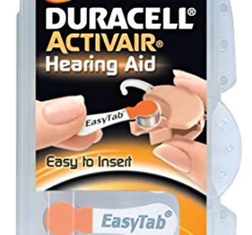 Duracell, 60 batterie Activair per apparecchi acustici in formato 13, di colore arancione