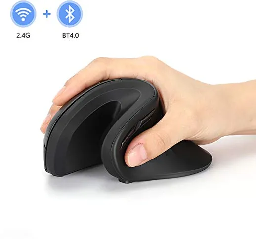 Jelly Comb Mouse ergonomico Bluetooth Wireless, Mouse Verticale Dual Mode 2.4G +Bbluetooth...