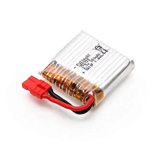 YUNIQUE ITALIA 1 Pezzo Batteria di Ricambio 3.7V 380mAh Li-Po per Quadricottero RC Drone S...