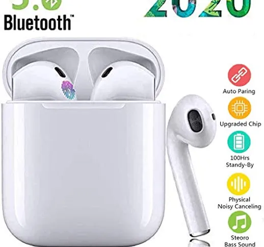 2020 NewestAuricolari Bluetooth 5.0 TWS i12 con Controllo Touch HD Stereo 3D Cuffie Pop-Up...