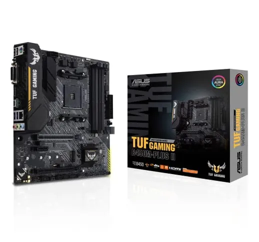 ASUS TUF GAMING B450M-PLUS II, Scheda Madre Micro ATX Gaming AMD B450 (AM4), M.2, Microfon...