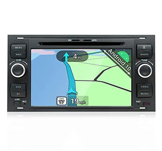 YUNTX Android 10 Autoradio Compatibile con Ford Focus/Fiesta/Kuga/C-Max/Fusion - GPS 2 Din...