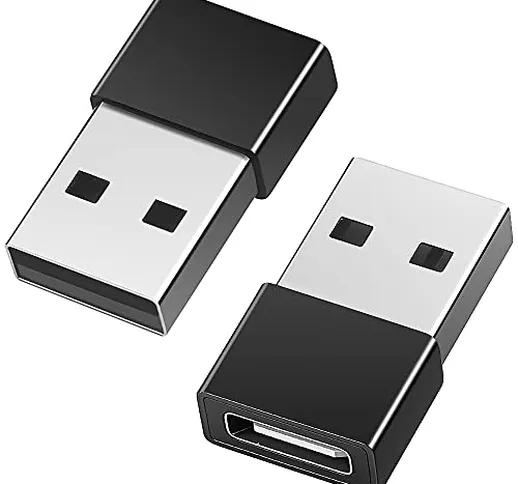 Adattatore USB C a USB (2 Pezzi), BorlterClamp Adattatore Tipo C Femmina a USB A Maschio O...