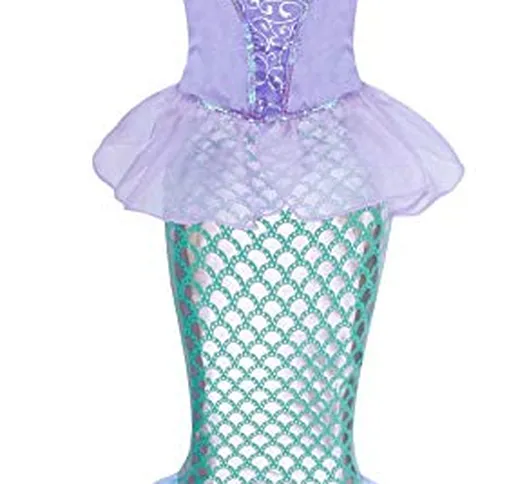 AmzBarley Il Costume della Sirenetta Ariel Vestito vestirsi Ragazza Bambina Coda di Pesce...