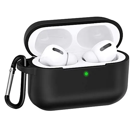 laxikoo Custodia per AirPods PRO 2019, Silicone Cover per AirPods PRO Case con Moschettone...