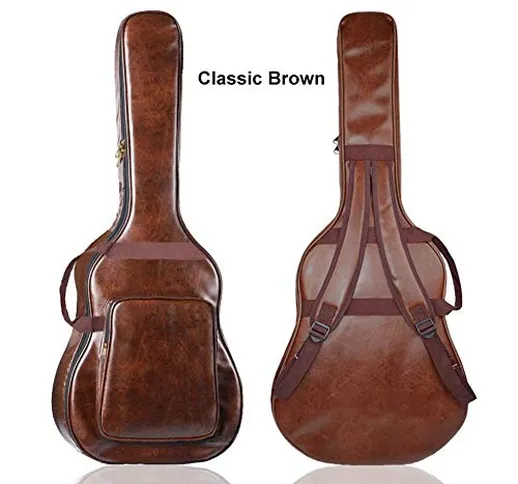 Desirabely | Borsa per Chitarra in Pelle, Tracolla per Chitarra Acustica Chitarra Vintage...