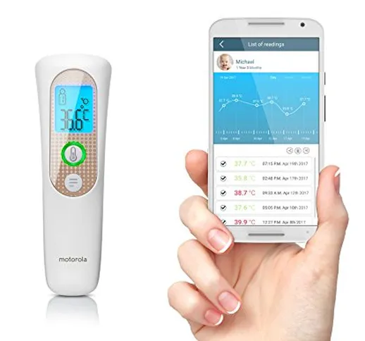 Motorola termometro frontale a distanza smart con monitoraggio della temperatura - Sincron...