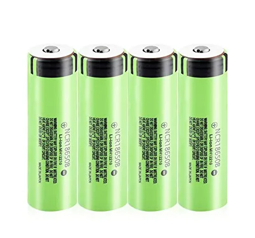 zhoudashu Batteria NCR 18650b da 1/2/4 Pezzi Ad Alto Drenaggio 20a, Batteria Ricaricabile...