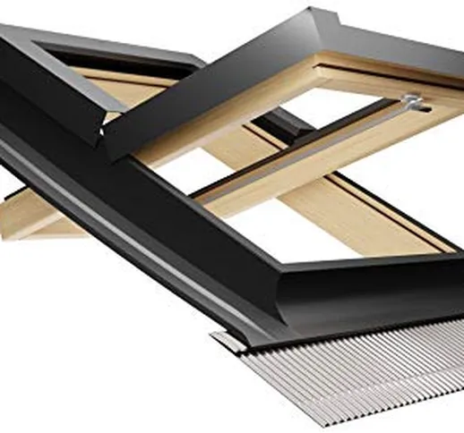 Emica - Finestra da tetto apertura Bilico in Alluminio | Linea Habitat con Vetrata basso e...