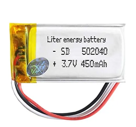 DronePost Batteria 502040 3.7V 450mAh LiPo 3 Cavi 1S Ricaricabile Telefono Portatile Video...