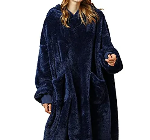 Tuopuda Felpe con Cappuccio Donna Oversize Pullover Hoodie Manica Lunga Felpa con Coperta...