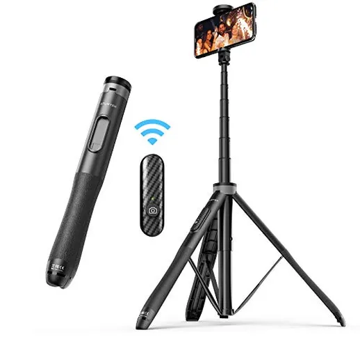 ATUMTEK Bastone Selfie, 130cm Selfie Stick Trepiede per Cellulari Bluetooth Telecomando Wi...