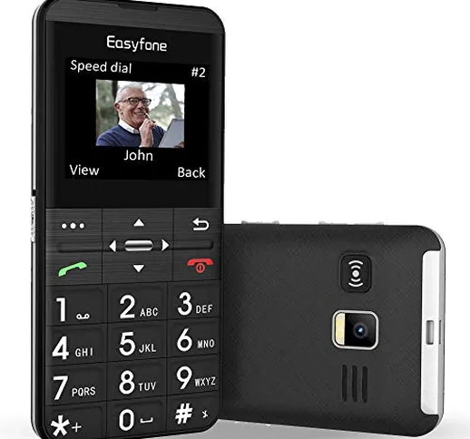 Easyfone Prime-A7 Telefono Cellulare per Anziani, Display 2.0’’ HD+ IPS LCD, Tasto SOS mit...