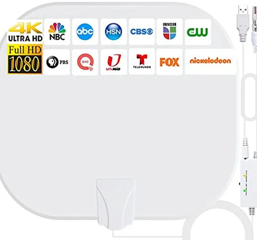 2022 Nuova Amplificatore Antenna TV Interna Potente Per 1080P 4K Tutti i Vecchi e Smart TV...