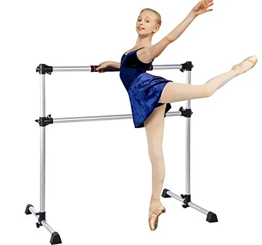 Sbarra da Balletto Barra Doppia per Danza 120cm Altezza Regolabile , Sbarra Portatile da B...