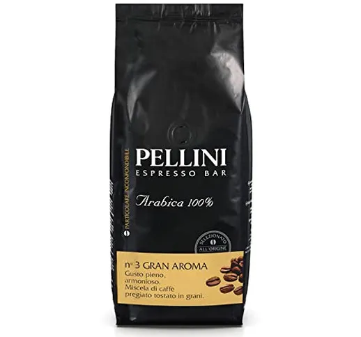Pellini Caffè in grani Espresso Gusto Bar N. 3 gran Aroma, 1 Confezione da 1 kg