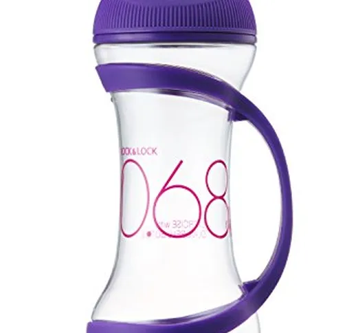 Lock & Lock - Borraccia unisex con manubrio, 560 ml, colore: Viola, misura grande/560 ml