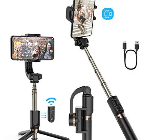 BlitzWolf Selfie Stick Treppiede con Gimbal Stabilizzatore One-Axis, Selfie Stabilizzatore...