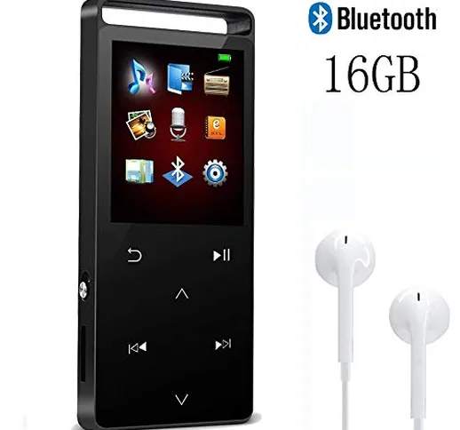 Cfzc Bluetooth 4.0 MP3 player 16 GB lossless touch Button metal Music player con FM radio...