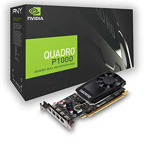 PNY Quadro P1000 Professional Scheda grafica 4GB GDDR5 PCI Express 3.0 x16, slot singolo,...