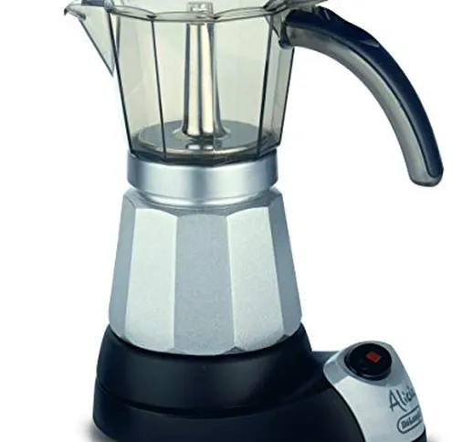 De'Longhi EMKM6.B "Alicia", Caffettiera Elettrica Moka, per 6 tazze, Nero/Argento