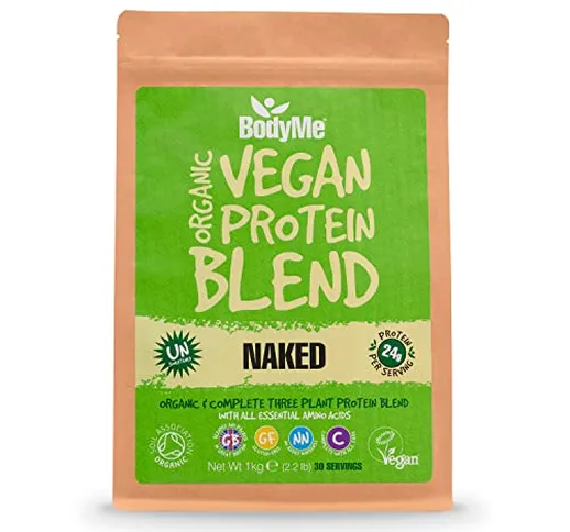 BodyMe Miscela Di Proteine Vegane Bio In Polvere | Naked Naturali | 1kg | Senza Zucchero |...