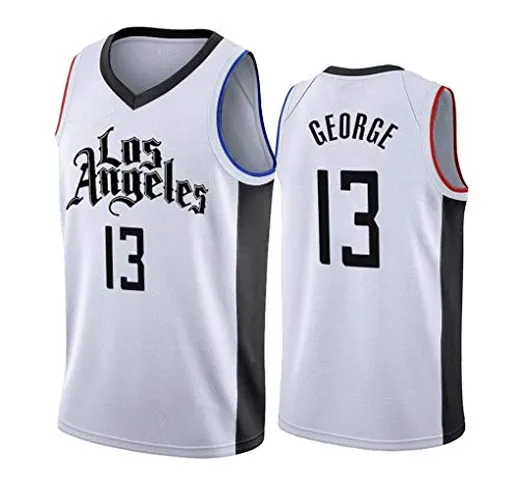 LAMBO Maglia da Basket NBA Maschile #13 Paul George Los Angeles Clippers, Maglia da Basket...