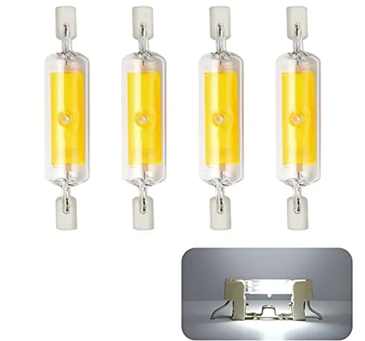 Yafido 4 pezzi R7S LED 78mm dimmerabile lampadine 10W 230V, lampadina R7S led Bianco Fredd...