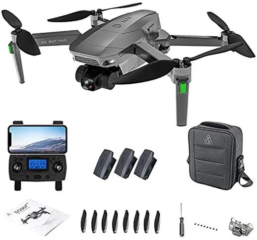 GAOFQ SG907 Max Drone 4K per Adulti, Gimbal a 3 Assi, 5G WiFi GPS Drone FPV Brushless RC Q...