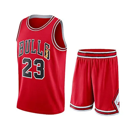 Maglie Set -Chicago Uomo Bulls Jordan # 23 Pallacanestro Camicia Canotta Estate Shorts, Al...