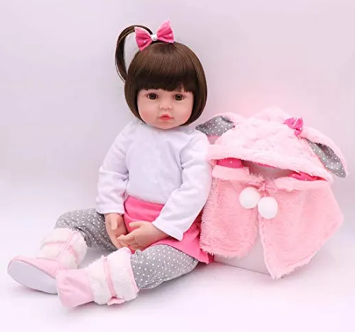 iCradle 18 Pollici / 22 Pollici Lovely Baby Doll rinato Real Life Looking Newborn Silicone...