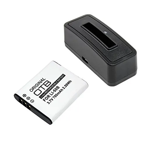 Stazione Di Ricarica E Batteria (700mAh) Per Ricoh HZ15 Batteria sostituito: Olympus LI-50...