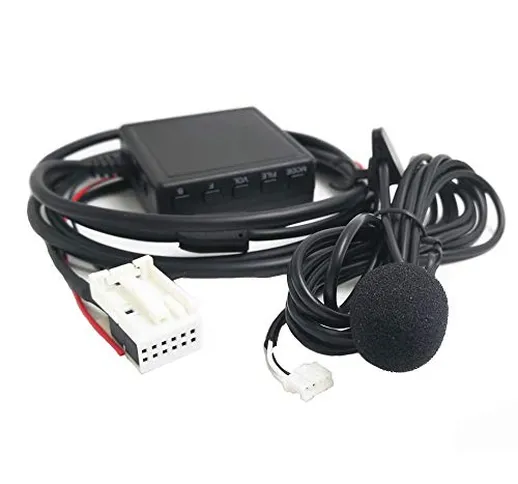 Adattatore AUX Bluetooth con microfono per Volkswagen RCD210 RCD300+ RCD310 RCD510 RNS315...