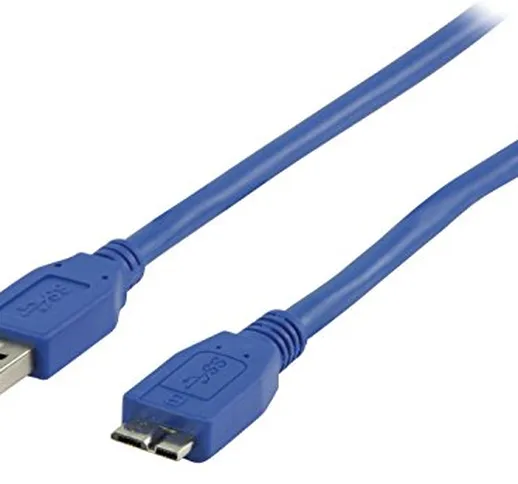 Valueline Cavo USB 3.0 da 5 m da USB Maschio A a Micro USB Maschio B, Blu