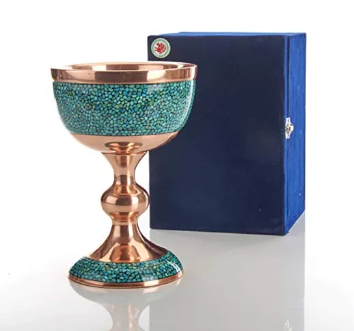 LPUK Luxury Grail Cup Series 1 Persiano squisito rame turchese Grail Cup Altezza: 25 cm Di...
