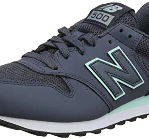 New Balance 500, Scarpe Sportive Donna, Blu (Thunder/Light Reef Stm), 37.5 EU