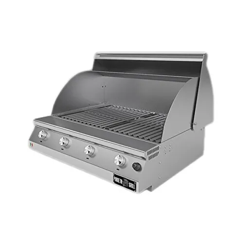 Barbecue professionali a gas Fry Top 750 Basic da appoggio 4 bruciatori griglia scolo a V